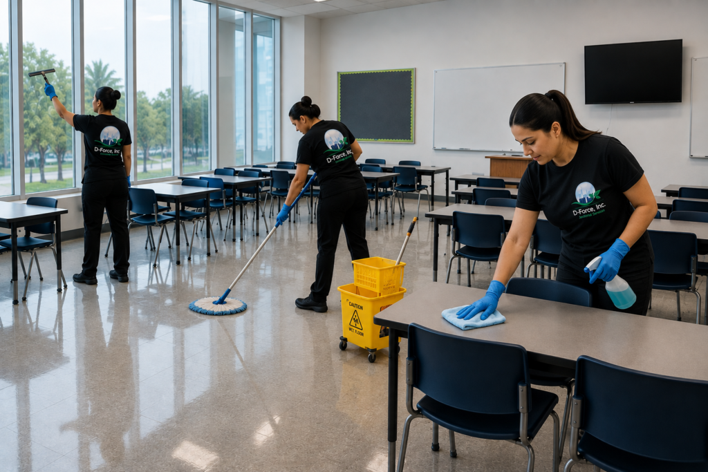 dforce janitorial school cleaning team Miami